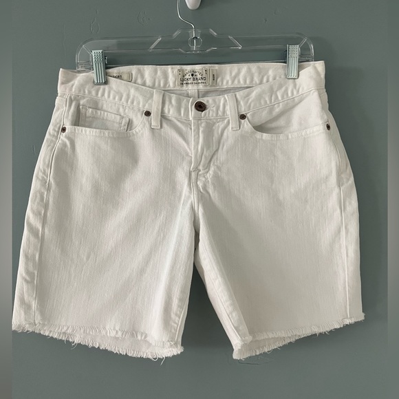 Lucky Brand White Jean Laguna Shorts with Fringe hem - Picture 2 of 6